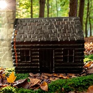 Vintage Avon Wild Country After Shave Log Cabin Empty Bottle 4oz Great Detail